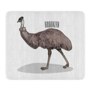 Emu bird cartoon illustration  cutting board