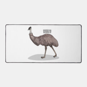 Emu bird cartoon illustration  desk mat