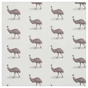 Emu bird cartoon illustration fabric