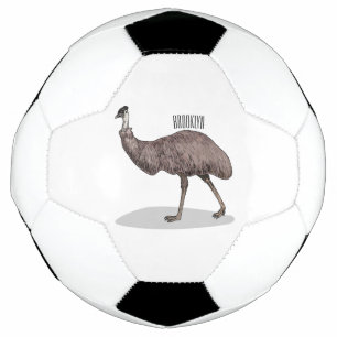 Emu bird cartoon illustration football
