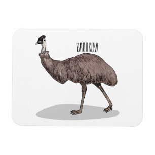 Emu bird cartoon illustration magnet