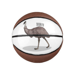 Emu bird cartoon illustration mini basketball