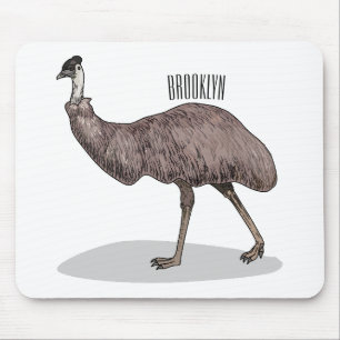 Emu bird cartoon illustration  mouse mat