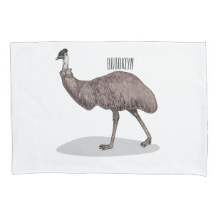 Emu bird cartoon illustration  pillowcase