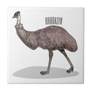Emu bird cartoon illustration  tile
