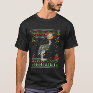Emu Bird Christmas Lights Santa Ugly Sweater Xmas