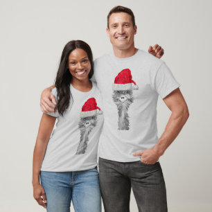 Emu Bird Funny Humour Ostrich Emo Animal Xmas Sant T-Shirt
