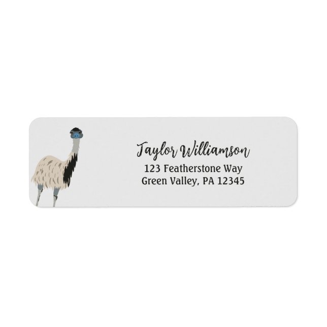 Emu Bird Lovers Return Address (Front)