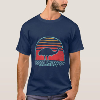 Emu Bird Rhea Retro Vintage 80s Style Gift T-Shirt
