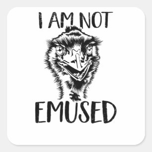 Emu Bird Tread Bird Australia Love Emu Square Sticker