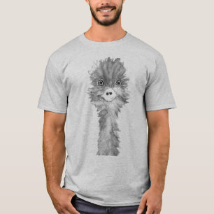 Emu Birds Funny Humour Ostrich Emo Animal grey T-Shirt