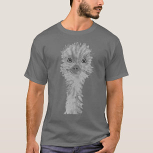 Emu Birds Funny Humour Ostrich Emo Animal grey T-Shirt