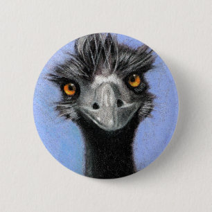 EMU: COLOR PENCIL ART: REALISM 6 CM ROUND BADGE