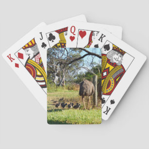 Emu Parents With Chicks, Playing Cards