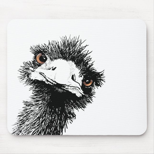 Emu – Pen and Ink Mouse Mat (Front)