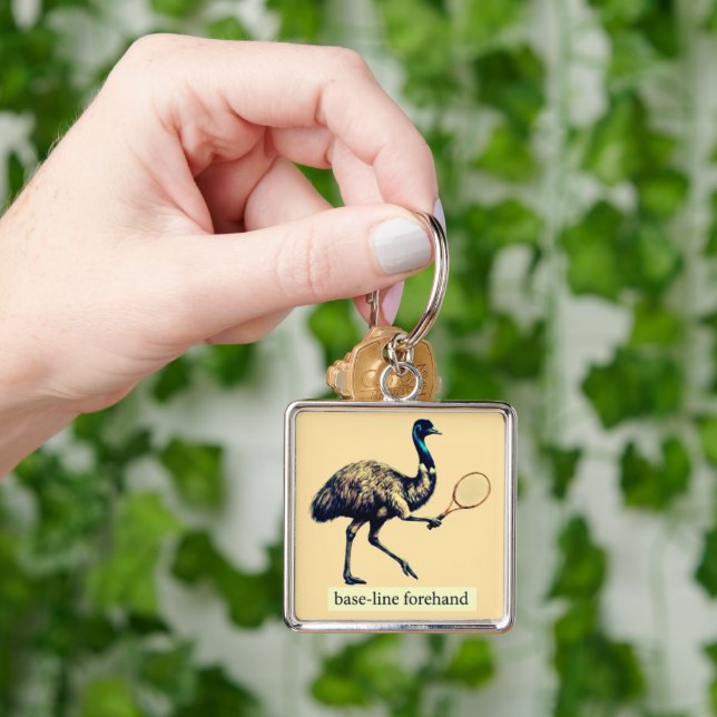Emu Tennis Player - Base-Line Forehand  Key Ring (Hand)