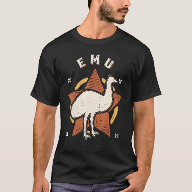 Emu Vintage Retro Classic Animal T-Shirt (Front)