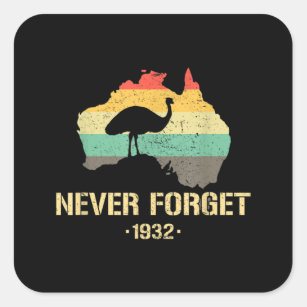 Emu War 1932 Funny Australia History Square Sticker