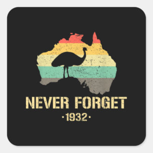 Emu War 1932 Funny Australia History Square Sticker