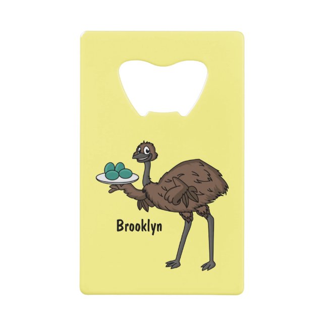 Emu with eggs cartoon illustration (Front)