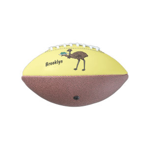 Emu with eggs cartoon illustration american football