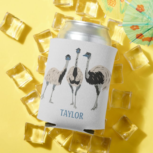 Emus Bird Lovers Personalised Can Cooler (In Situ Summer)