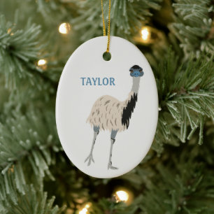 Emus Bird Lovers Personalised Ceramic Tree Decoration