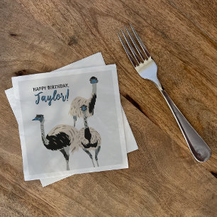 Emus Bird Lovers Personalised Party Napkin