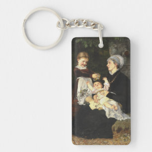En Ammes Besøg - Bertha Wegmann Fine Art Key Ring