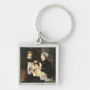 En Ammes Besøg - Bertha Wegmann Fine Art Key Ring