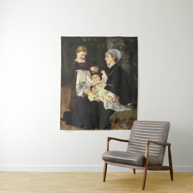 En Ammes Besøg - Bertha Wegmann Fine Art Tapestry (In Situ)