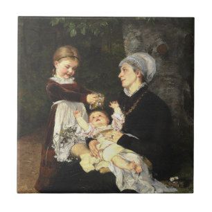 En Ammes Besøg - Bertha Wegmann Fine Art Tile