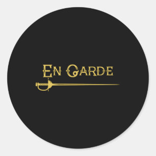 En Garde Fencing Fencer Swords Rapier Sabre Sword Classic Round Sticker