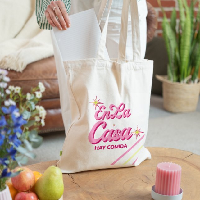 En La Casa Hay Comida Tote Bag | Funny Latina Mom  (EN LA CASA HAY COMIDA CANVAS TOTE BAG)