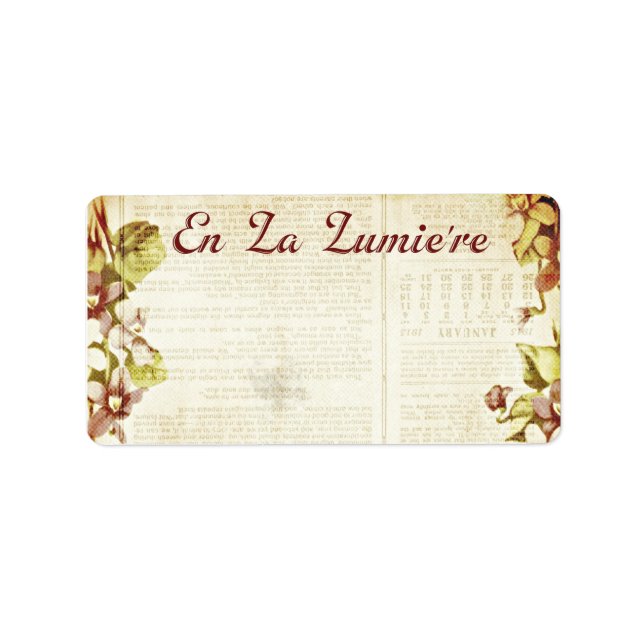 En La Lumiere 1.25 x 2.375 Shipping September 2012 Label (Front)