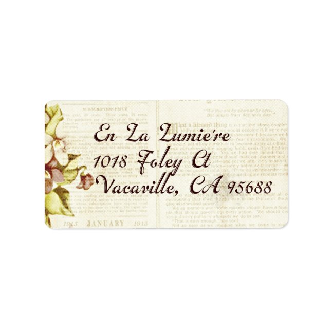 En La Lumiere Return Address September 2012 Label (Front)