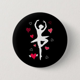 En Pointe Ballet Dancing Ballerina Girls Women Hea 6 Cm Round Badge