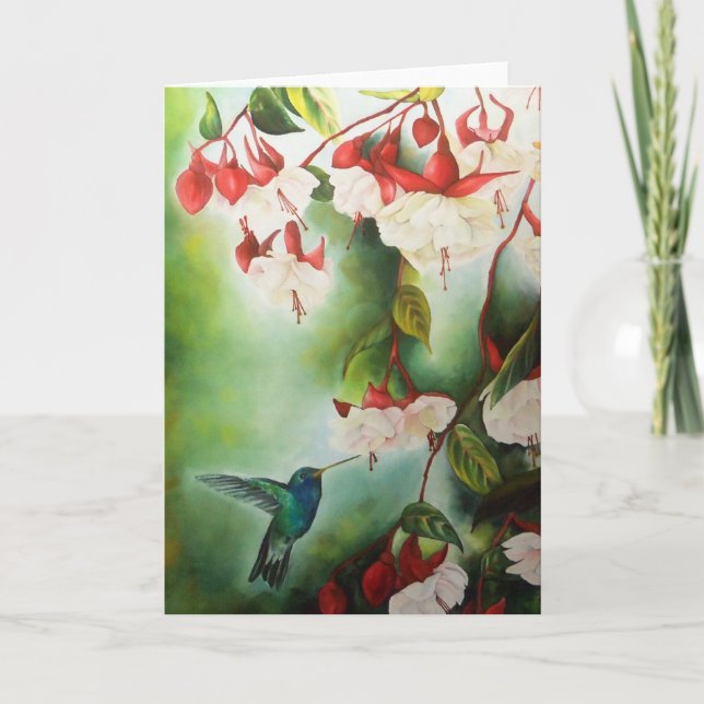 En Pointe Hummingbird Greeting Card (Front)