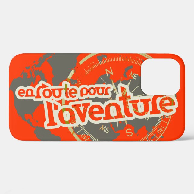 en route pour l'aventure orange iphone case (Back (Horizontal))