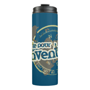 en route pour l'aventure traveller blue thermal tumbler