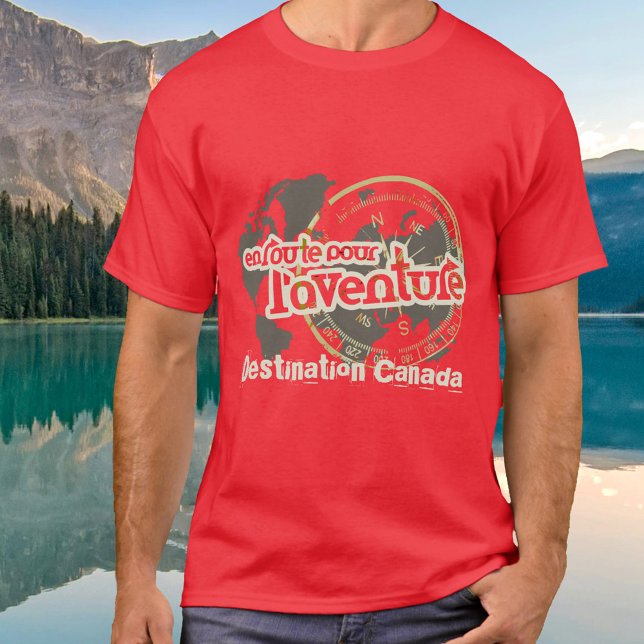en route pour l'aventure traveller red t-shirt (Creator Uploaded)
