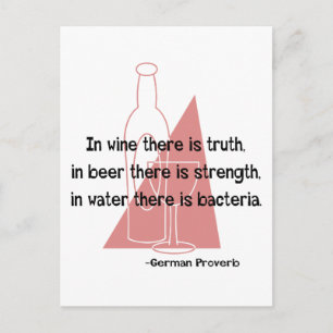 En Vino Veritas -retro Postcard