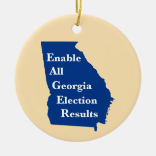 Enable All Georgia Election Results Ceramic Orname Tree Decoration