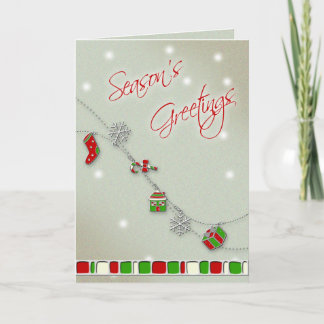 Enamel Charms Christmas Greeting Card
