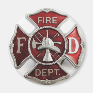'enamel' fire dept insignia magnet