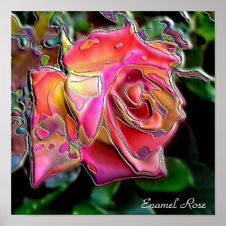 Enamel Rose Poster