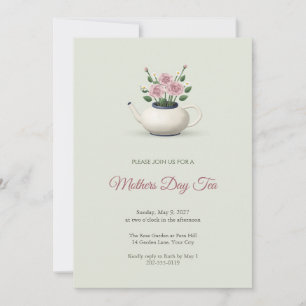 Enamel Teapot Mothers Day Tea Invitation