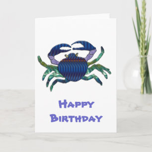 Enameled Blue Crab Card