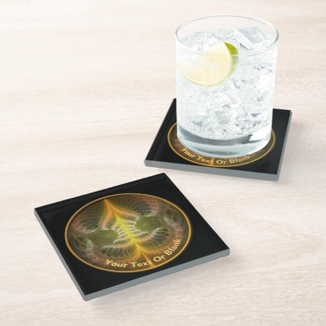 Enameled Brass Tray Glass Coaster (Angled)