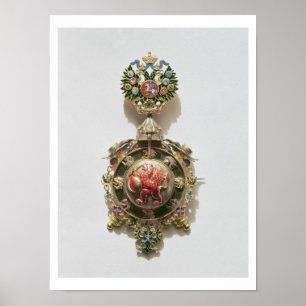 Enamelled medallion depicting the coat of arms of poster